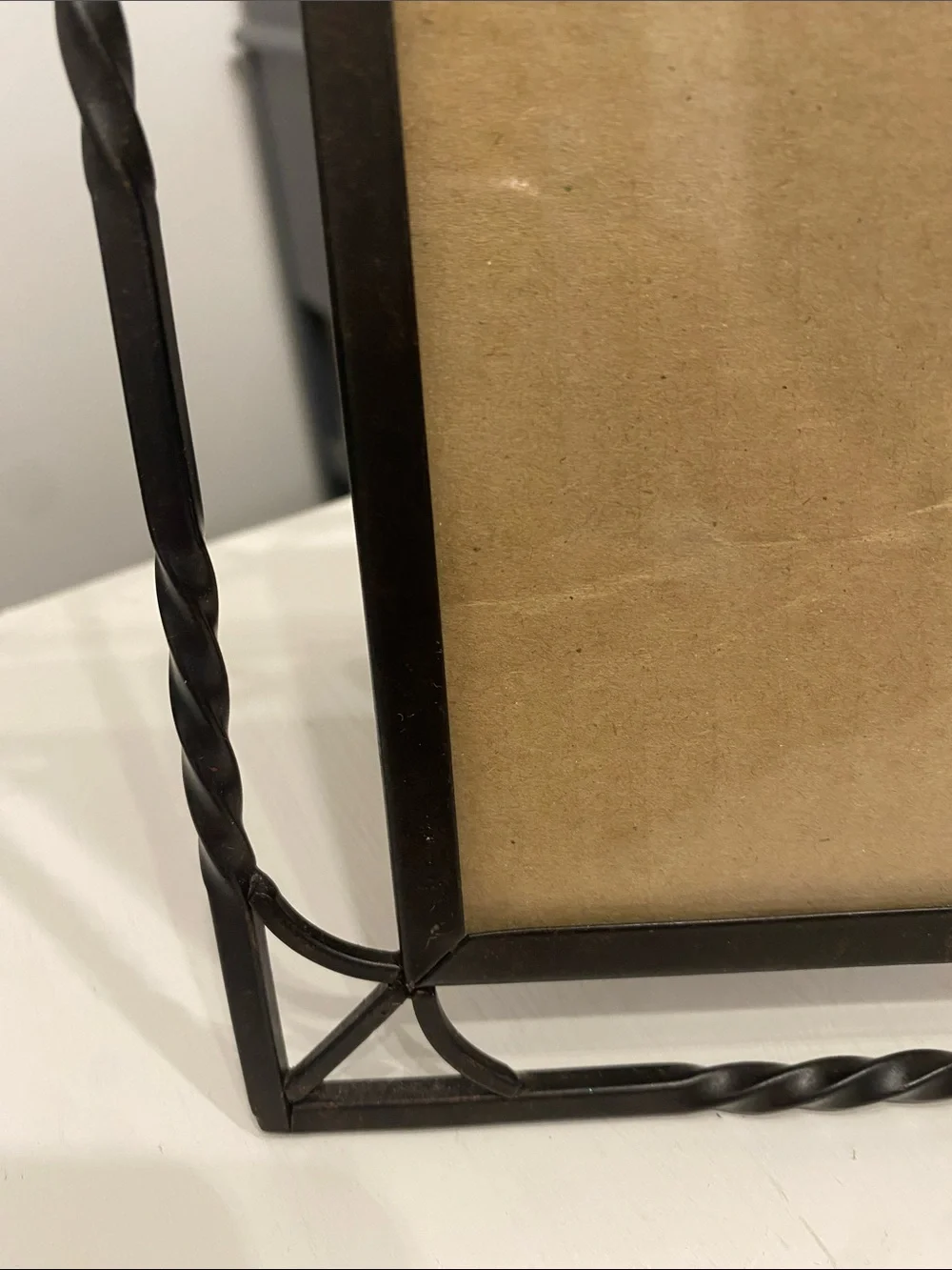 Metal Iron Rod Twisted Frame Photo Holder Farmhouse Rustic